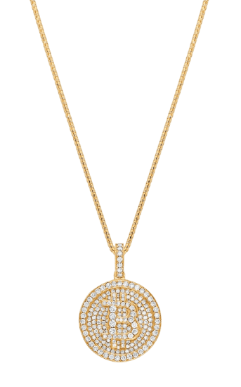 Micro Bitcoin Piece (Fully Iced) 18K Yellow Gold
