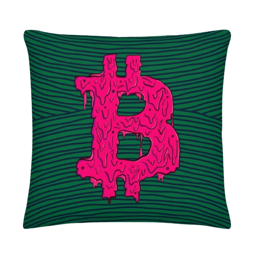 Bitcoin Pink Grime Premium Pillow