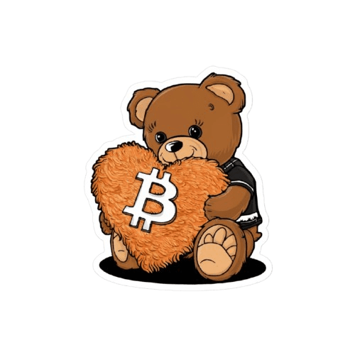 Bitcoin Teddy Bear Sticker