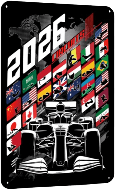 F1 Metal Wall Art 30x20cm