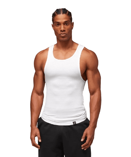 Ribbed Tank 1PK - White