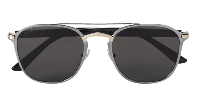 Cartier Aviator-Style Gunmetal, Gold-Tone and Acetate Sunglasses