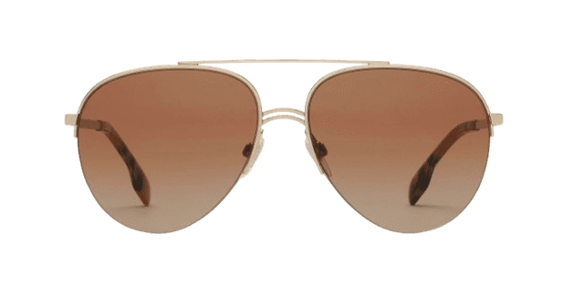 Check Detail Aviator Sunglasses Light Brown