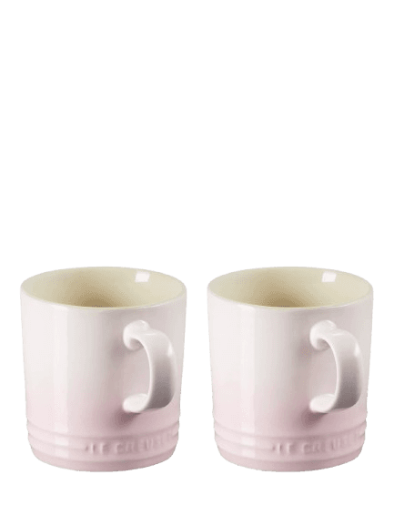 Le Creuset Stoneware Mugs, 350ml, Set of 2, Shell Pink