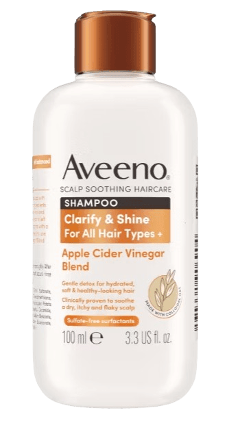 Aveeno Haircare Clarify & Shine+ Apple Cider Vinegar Shampoo 100ml