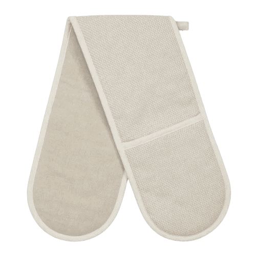 Dobby Weave Double Oven Glove - Natural