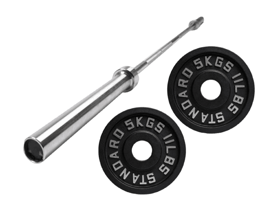 Barbell with Weight Plates Bundle - 20kg Bar + 2x5kg Plates