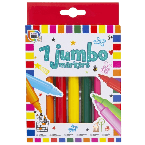 Grafix Jumbo Coloured Marker Pens 7 Pack
