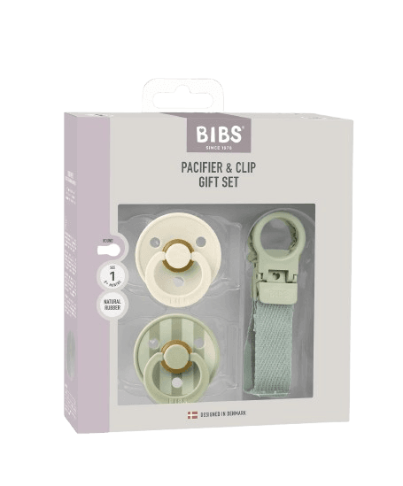 BIBS Pacifier & Loop Clip Gift Set - Sage