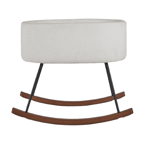 Quax Rocking Cradle De Luxe Baby Crib - Boucle Cream