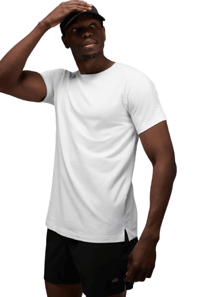 ALO Vapor Crewneck Short Sleeve-White