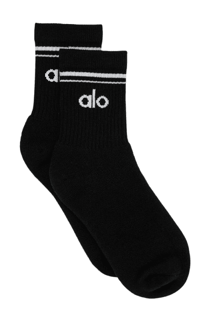Unisex Half-Crew Throwback Sock-Black