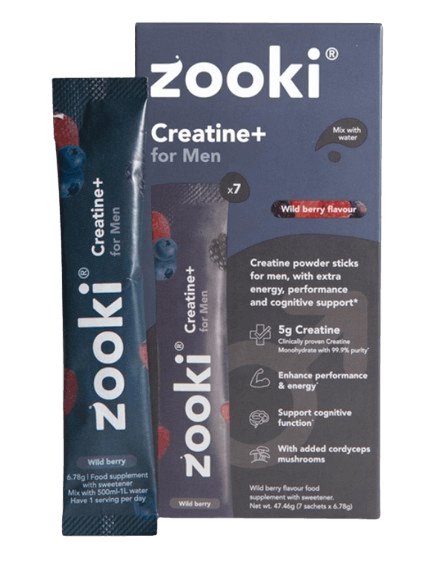 Zooki Creatine+ For Men Powder Wild Berry Flavour 7 Sachets