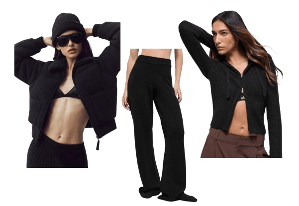 Cashmere Bundle - Northstar Sweater Puffer + Ribbed Full Zip Hoodie + High-Waist Leg Pants