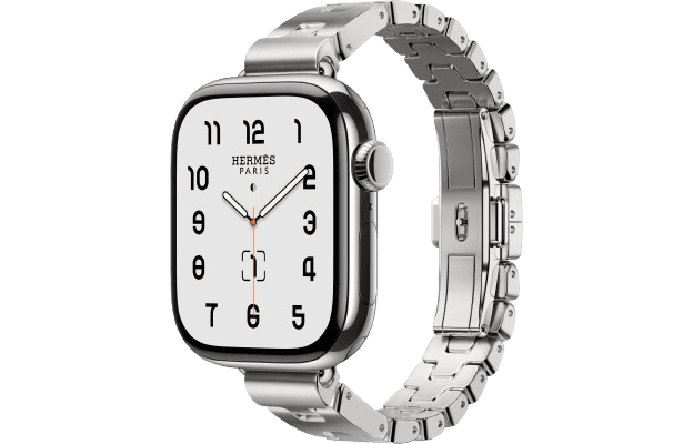 Series 11 case & Band Apple Watch Hermès Single Tour 42 mm Grand H Fin - Titanium / Gris