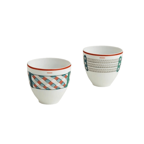 Hermès Tressages Equestres set of 2 tumblers, small model