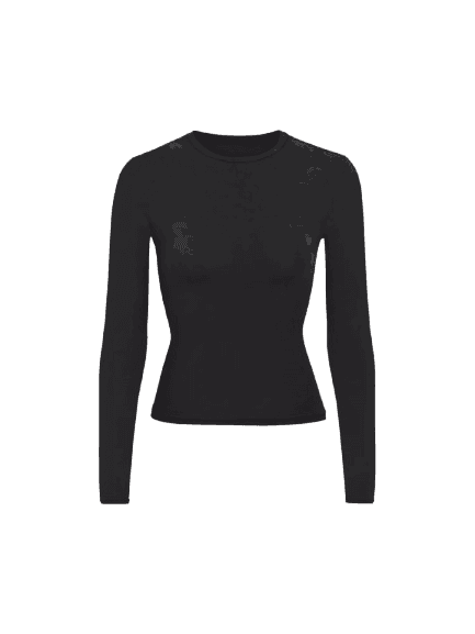 Skims Fits Everybody Stretch-Jersey T-Shirt - Onyx