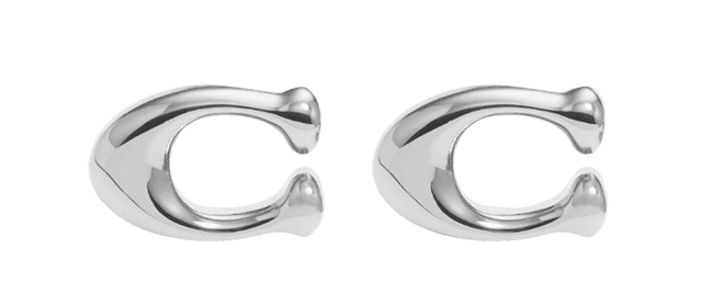 Coach Bubble C Stud Earrings - Rhodium