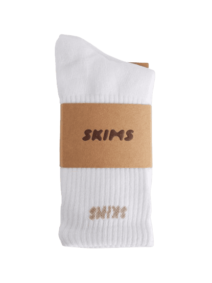 Skims Crew Ribbed Cotton-Blend Socks