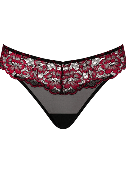 Ann Summers Sexy Lace Thong - Black/Red