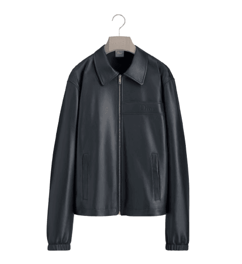 Dior Zipped Jacket Navy Blue Lambskin