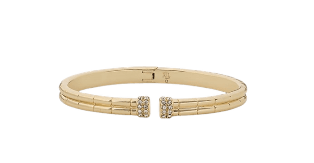 Ralph Lauren Pavé Gold-Plated Textured Cuff Bracelet