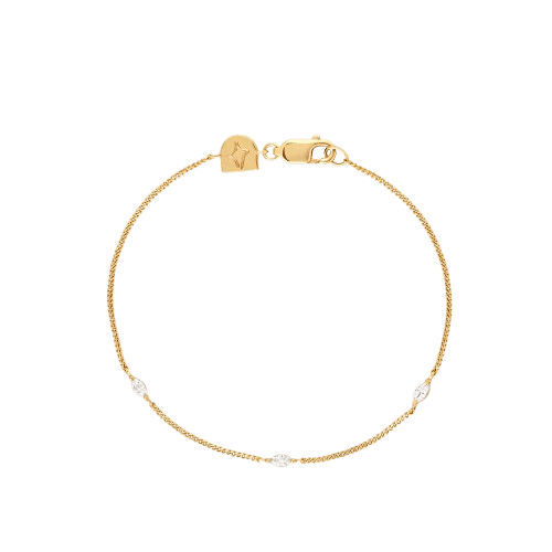Astrid&Miyu Navette Crystal Bracelet in Gold