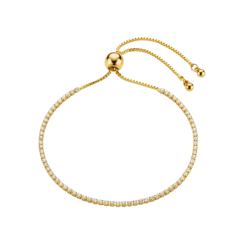 Orelia 18k Gold Plated Fine Crystal Tennis Slider Bracelet