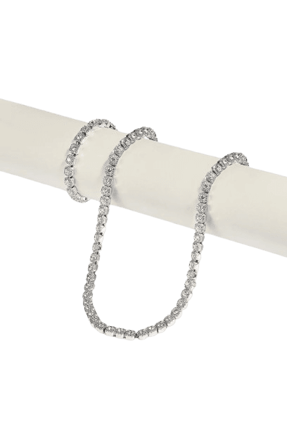 Cernucci Clustered Tennis Bracelet & Chain - 7mm - White