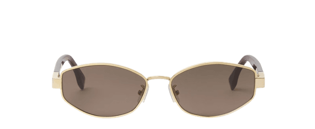 Fendi Baguette Gold-coloured metal and acetate sunglasses