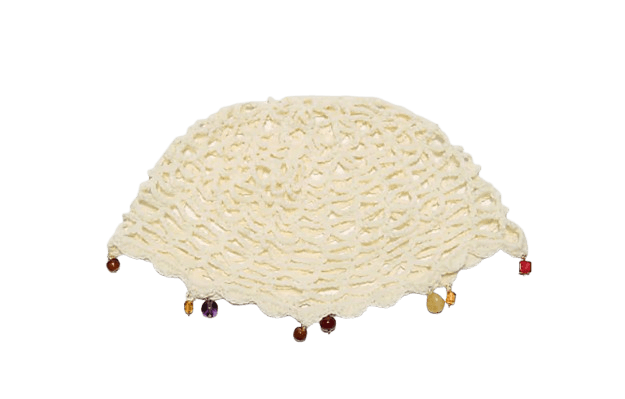 Stradivarius Rhinestone skull cap in ecru