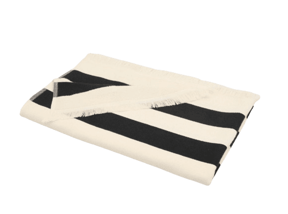 Ami Paris Black Cotton Stripes Beach towel