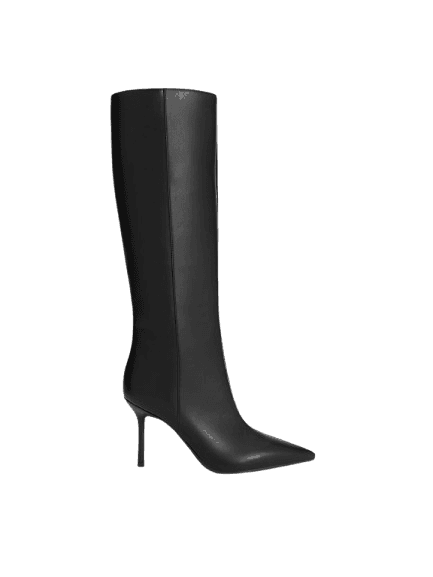 Charles Keith Pointed Stiletto Knee-High Boots - Black