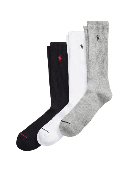 Polo Ralph Lauren Ribbed Pack of Three Cotton-Blend Socks