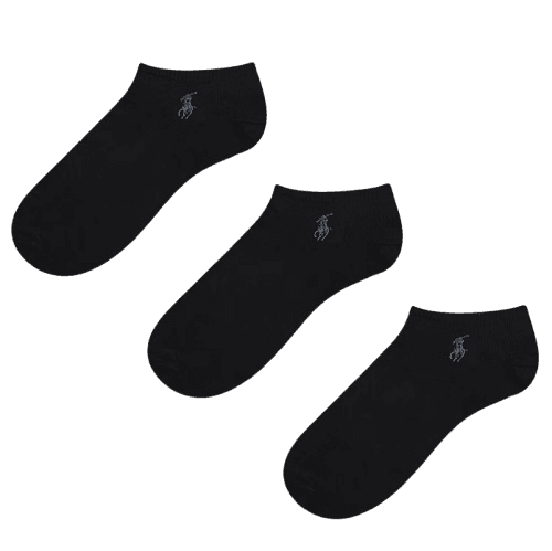 Polo Ralph Lauren 3 pack trainer socks in black