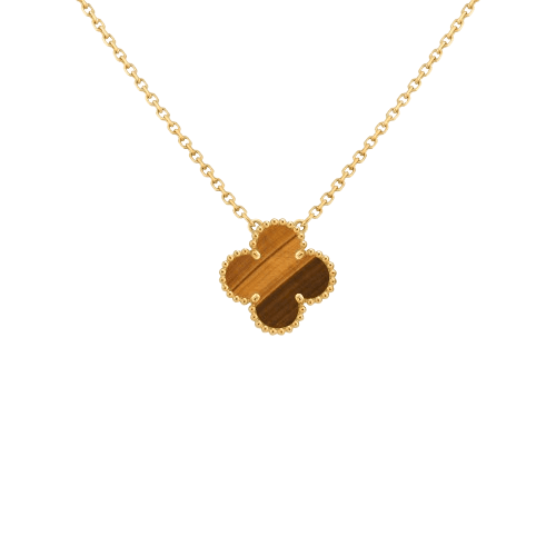 Van Cleef & Arpels Vintage Alhambra pendant 18K yellow gold, Tiger Eye