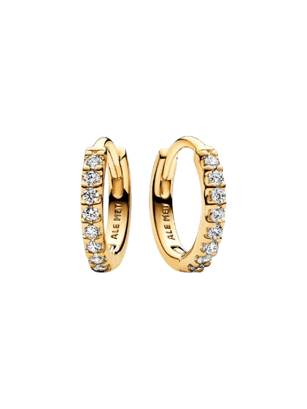 Pandora Sparkling Huggie Hoop Earrings 14k gold plating