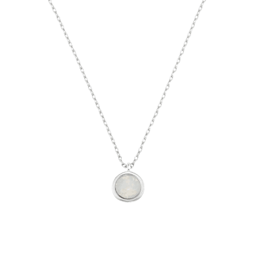 925 Sterling Silver Plated White Opal Necklace Made With Swarovski® Crystals