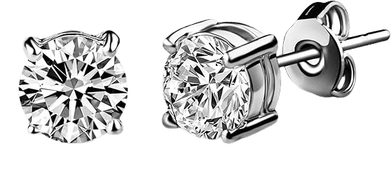 Philip Jones Silver Plated Solitaire Crystal Stud Earrings Created with Zircondia® Crystals