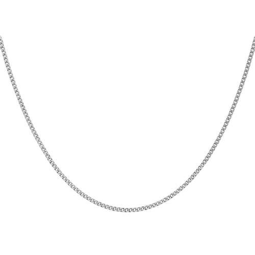 9ct White Gold 60cm (24") Curb Chain 0.8 Width
