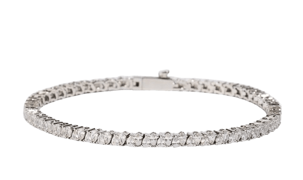 Cernucci Pear Stone Tennis Bracelet - 3mm - White