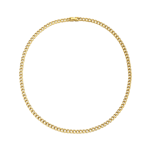 Men's 6mm 18k Gold Plated Steel 18-24 Inch Cuban Curb Chain Necklace