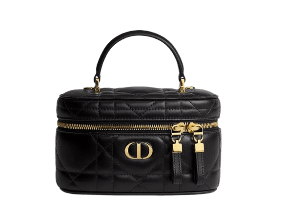 Dior Caro Mini Vanity Case Black Macrocannage Lambskin
