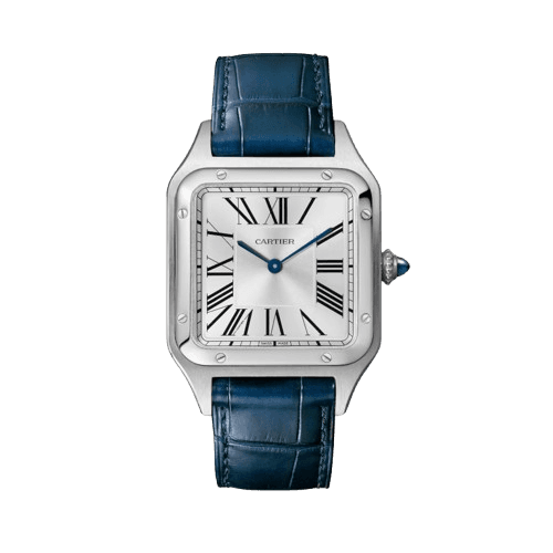 Cartier Santos-Dumont Watch Large Model, Quartz Movement, Steel, Leather WSSA0085