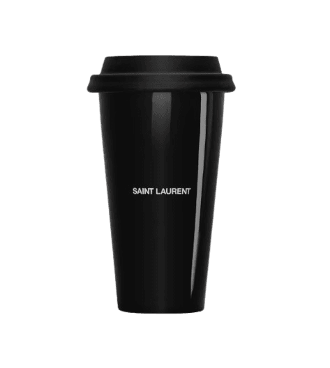 Saint Laurent Large Coffee Mug in Ceramic Black