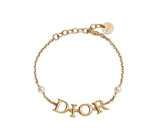 Dio(r)evolution Bracelet Gold-Finish Metal and White Resin Pearls