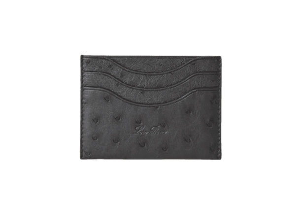 Loro Piana Extra Cardholder Ostrich Leather - Black