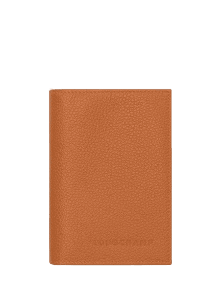 Longchamp Le Foulonné Leather Passport Cover, Amber