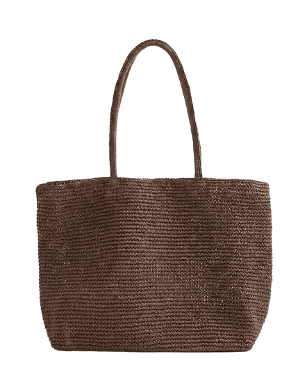 OYSHO Woven paper shopper in brown