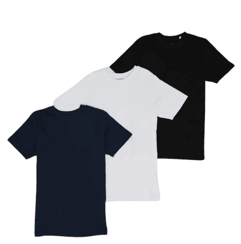 3 Pack Slim Fit Crew Neck T-Shirts